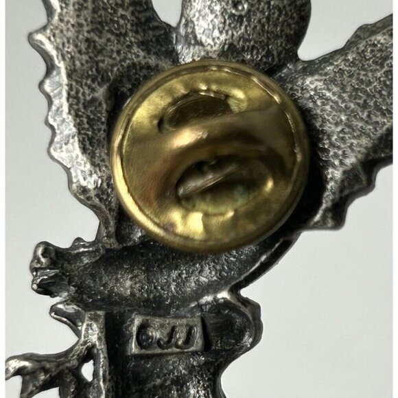 Vintage Pewter JJ Jonette Set of 2 Pins Brooch Mythical Dragon Snake Woman - Picture 10 of 11